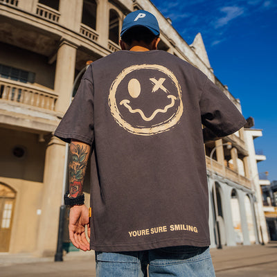 Men's Cotton Tee | Smiley T-Shirt | N&H