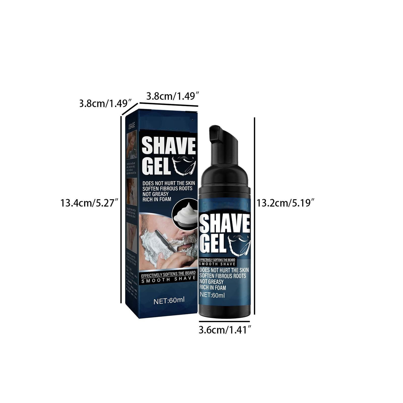 Men's Pogonotomy Foam Mild Refreshing Cleansing Softening Beard Foam Shaving Cream