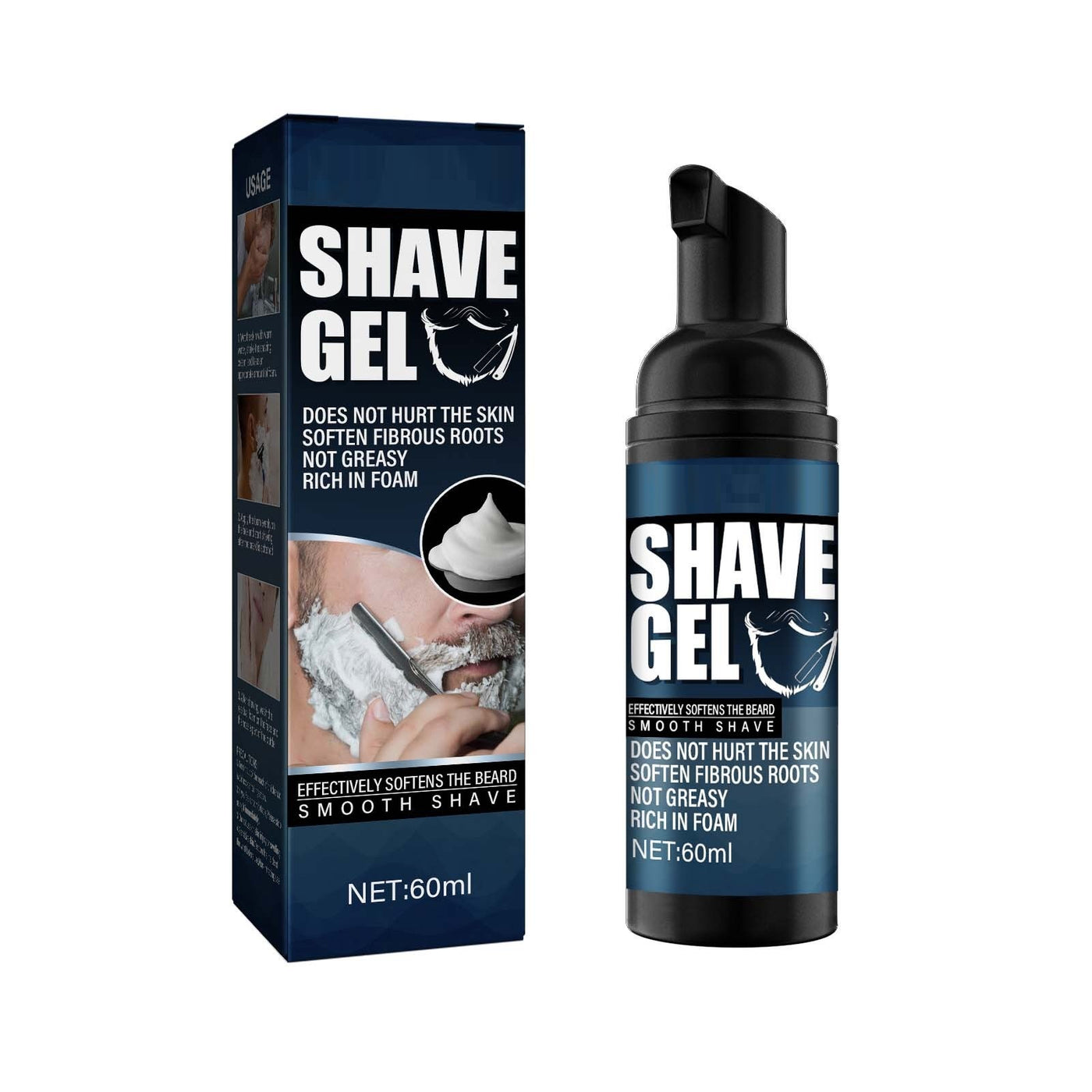 Men's Pogonotomy Foam Mild Refreshing Cleansing Softening Beard Foam Shaving Cream